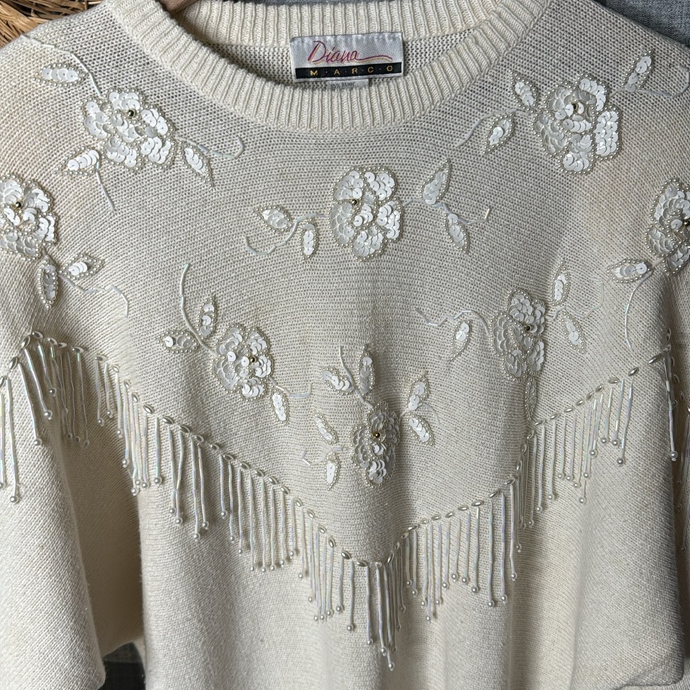 Vtg Sweater Embellished - Picture 3 of 9